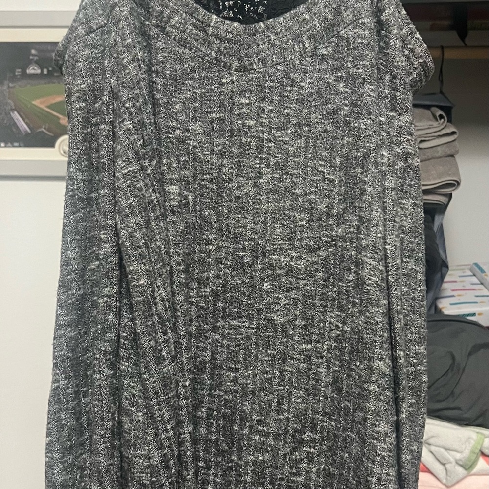 Gray Knit Sweater Dress